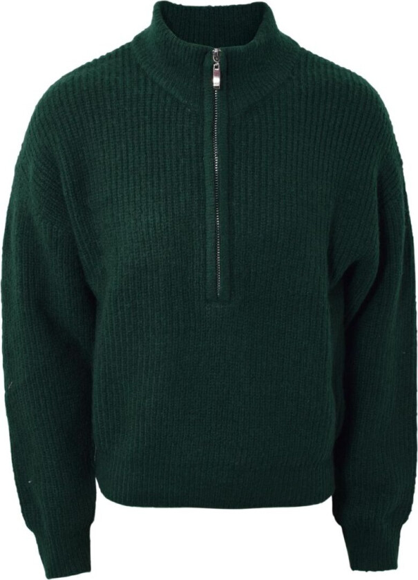 Genser - Strikk - Zip - Dark Olive - - 16 år (176) - Genser