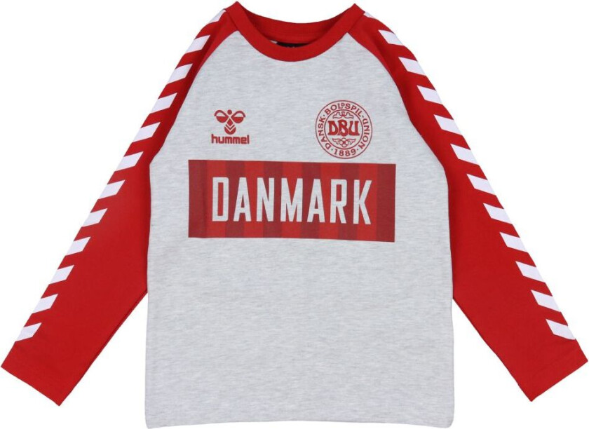 Genser - DBU - hmlHurra - Grå Melert/Rød - - 16 år (176) - Genser