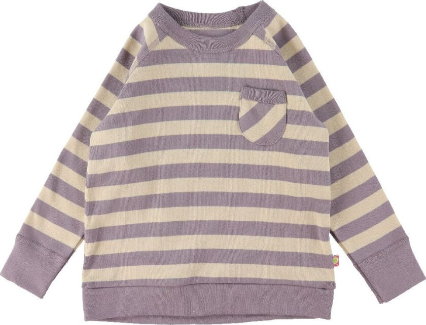 Genser m. Lomme - Lilla/Beige Stripete - - 8 år (128) - Genser