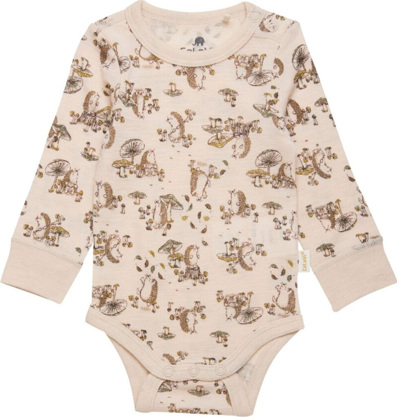 Body L/æ - Loden Green m. Pinnsvin og sopp - - 50 - Langermet Body