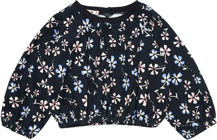 Genser - Navy m. Blomster - - 3 år (98) - Genser