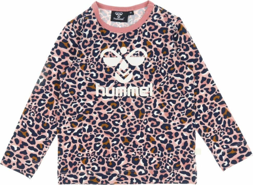 Genser - hmlMarie - Pale Mauve m. Leopard Mønster/Logo - - 68 - Genser
