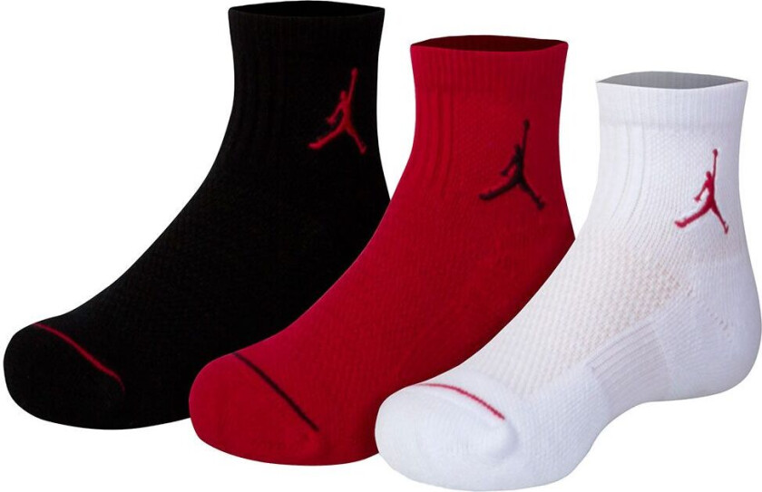 Sokker - 3-pack - Jumpman Cushioned Ankel - Rød/Hvit/Sor - - 23,5/27 - Sokker