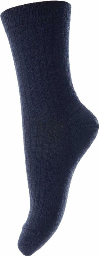 Sokker - Rib - Navy - - 37/39 - Sokker