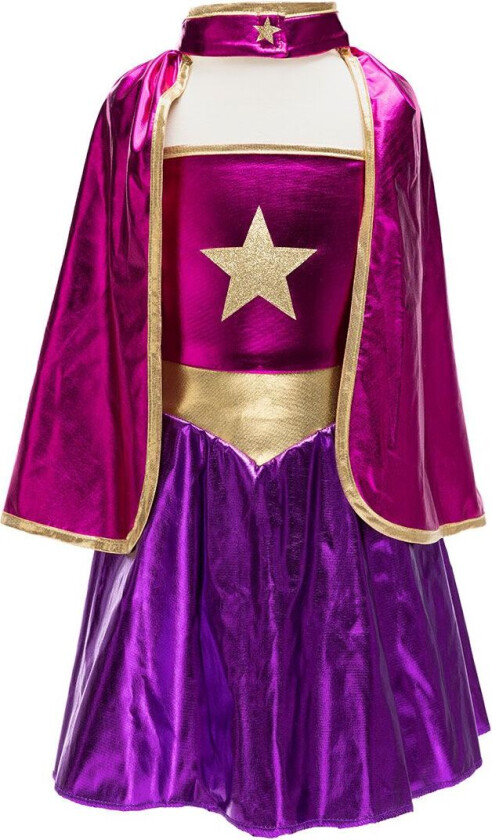 Kostymer - Superhero Stjerne - Magenta - - 4-6 år (104-116) - Kostymer