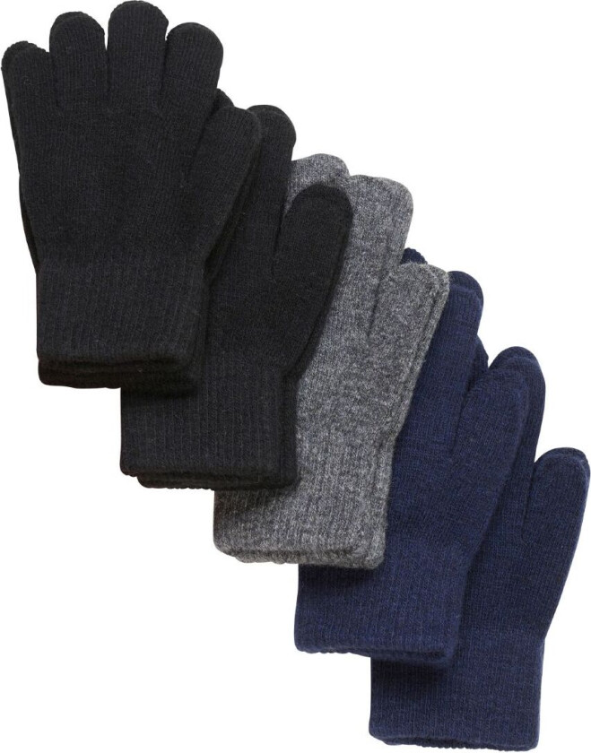Hansker - Ull/Nylon - 5-pack - Svart/Blå - - 1-2 år (80-92) - Handsker