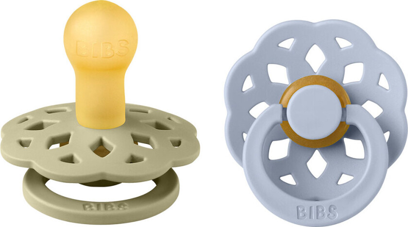 Böhmen Smokker - 2-pack - Str. 1 - Rund - Khaki/Dusty Blue - - 0-6 md - Smokk