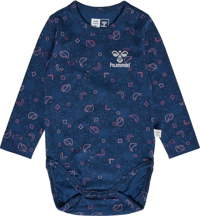 Body L/æ - hmlFia - Sargasso Sea m. Sølvglitter - - 3 år (98) - Langermet Body