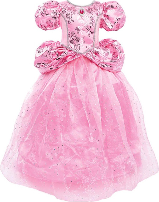 Kostymer - Prinsessekjole - Royal Pen Rosa - - 7-8 år (122-128) - Kostymer