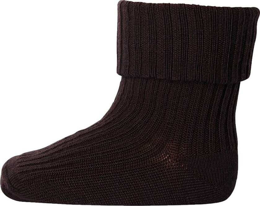 Sokker - Rib - Dark Brown - - 19/21 - Sokker