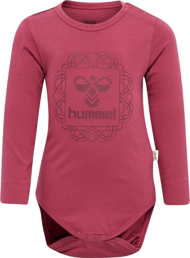 Body L/s - hmlHelga - Jordrød m. Logo - - 68 - Langermet Body