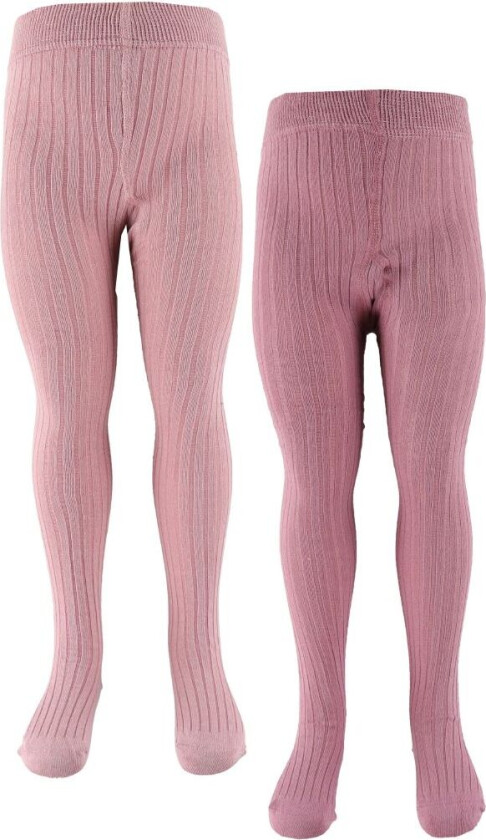 Strømpebukser - 2-pack - Solid Rib - Orchid Haze - - 56/62 - Strømpebukser