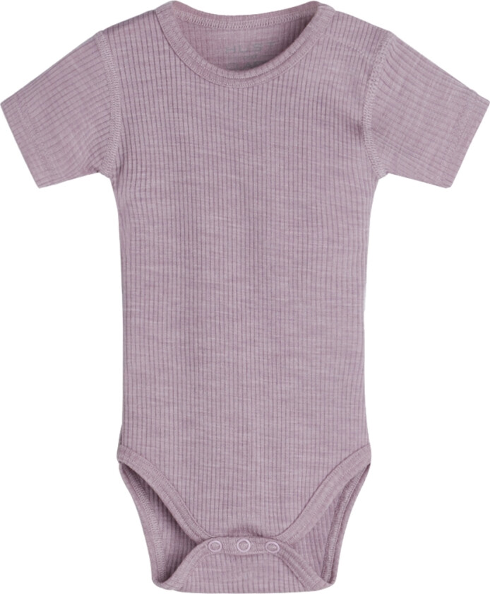Body k/æ - Bet - Rib - Ull - Dusty Rose - - 62 - Kortermet body