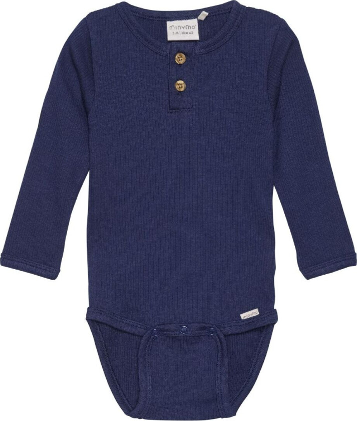 Body I/e - Rib - Dark Navy - - 1 år (80) - Langermet Body