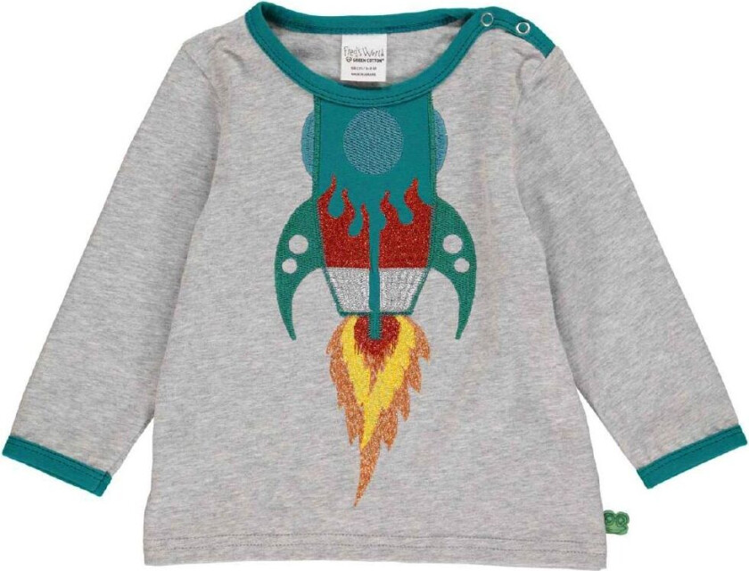 Genser - Hello Rakett - Grå Melert m. Rumraket - - 74 - Genser