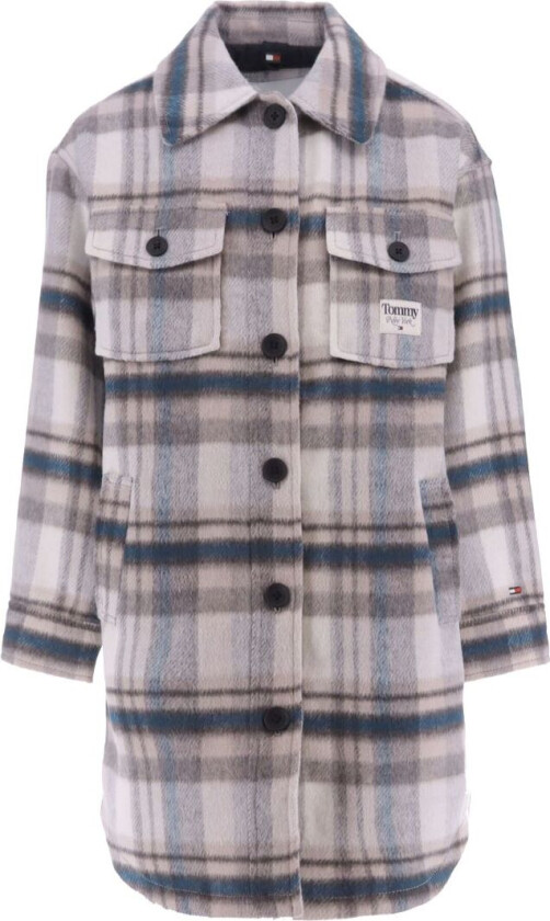 Jakke - Sjekk frakk - Grey/Petrol Sjekk - - 10 år (140) - Vinterjakke