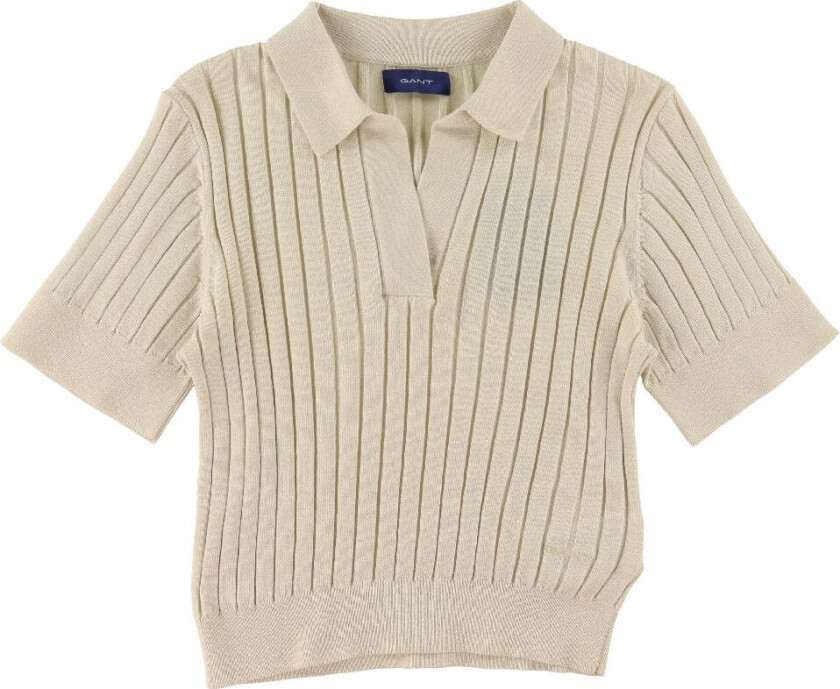 Polo - Strikk - Rib - Beskåret - Kitt - - 15 år (170) - Polo