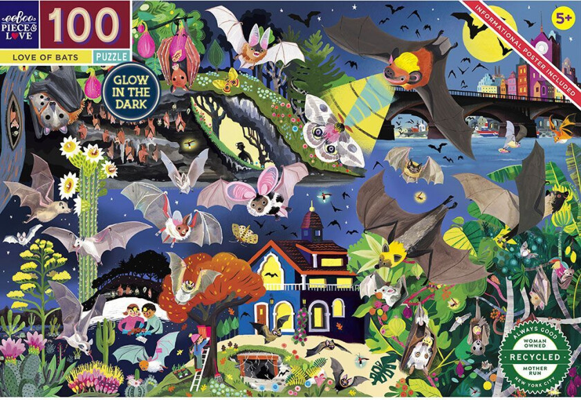 Puslespill - 100 Brikker - 45,7x68,5 cm - Love Of Bats - - OneSize - Puslespill