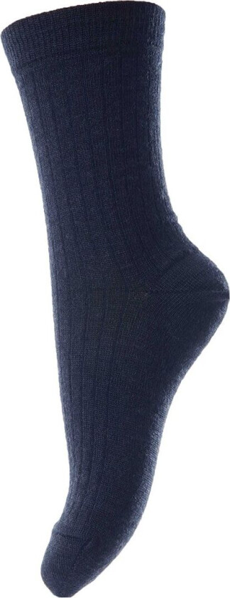 Sokker - Ull - Rib - Navy - - 19/21 - Sokker