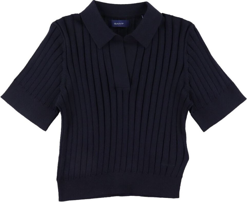 Polo - Strikk - Rib - Beskåret - Evening Blue - - 11-12 år (146-152) - Polo