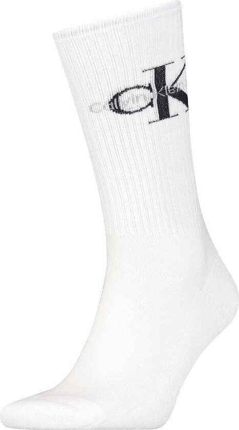 Sokker - Rib - Hvit m. Logo - - 40/42 - Sokker