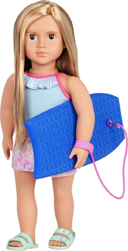 Dukke - 46 cm - Ivana m. Surfebrett - - OneSize - Dukke