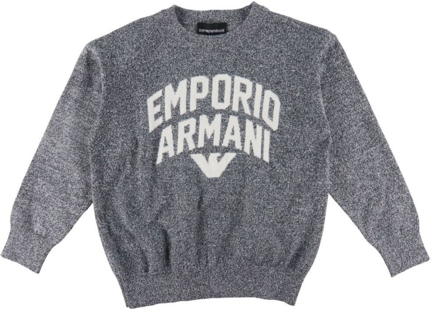 Genser - Strikk - Navy/Hvit Melert m. Tekst - - 10 år (140) - Genser