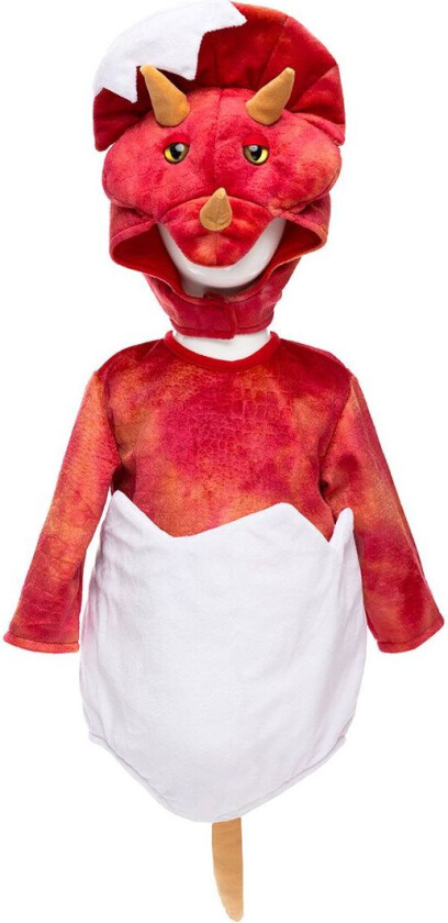 Kostymer - Baby Dino Triceratops - Rød - - 12-24 md - Kostymer