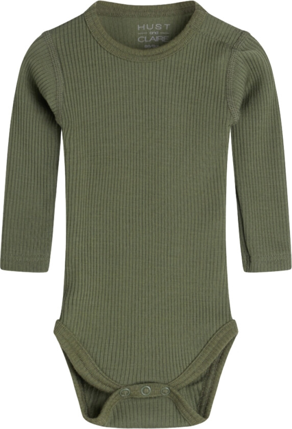 Body L/æ - Berry - Rib - Ull - Dusty Green - - 68 - Langermet Body