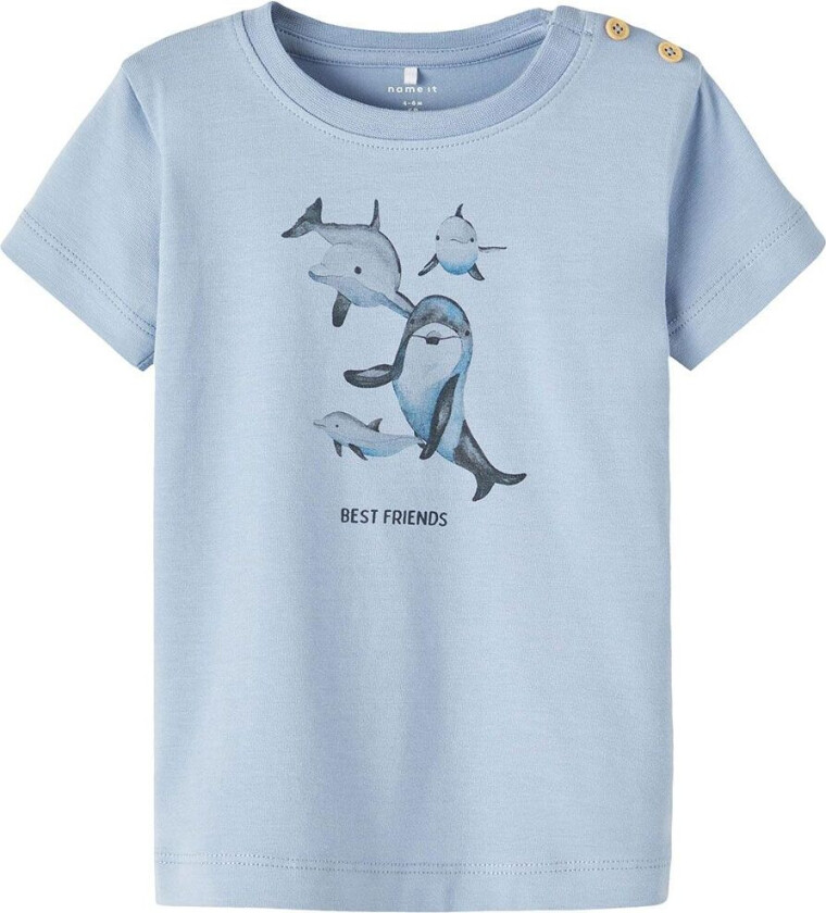 T-skjorte - NbmFogat - Dusty Blue - - 68 - T-skjorte