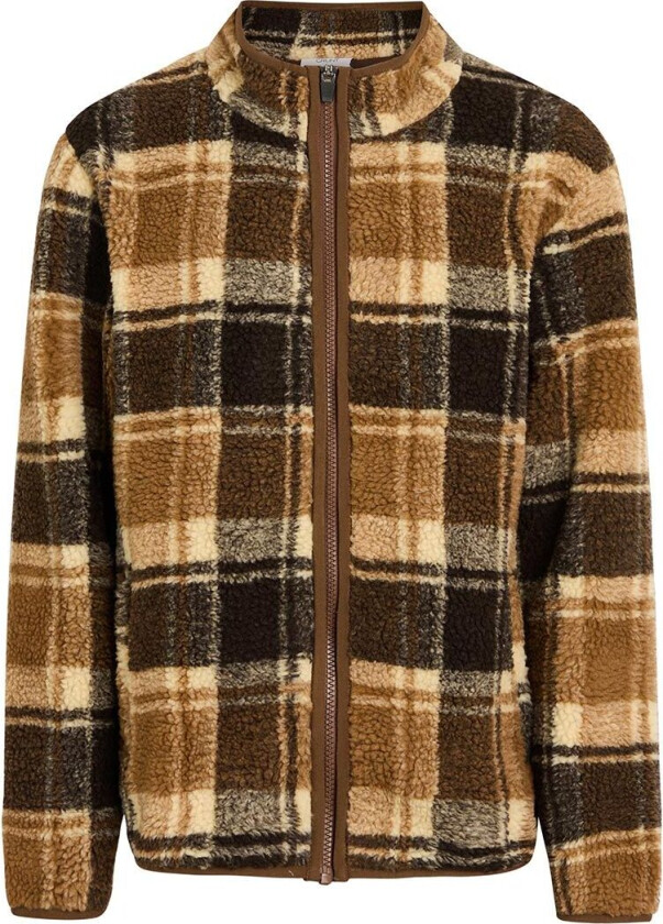 Fleecejakke - Etzel Pile Check - Brun - - 10 år (140) - Fleecejakke