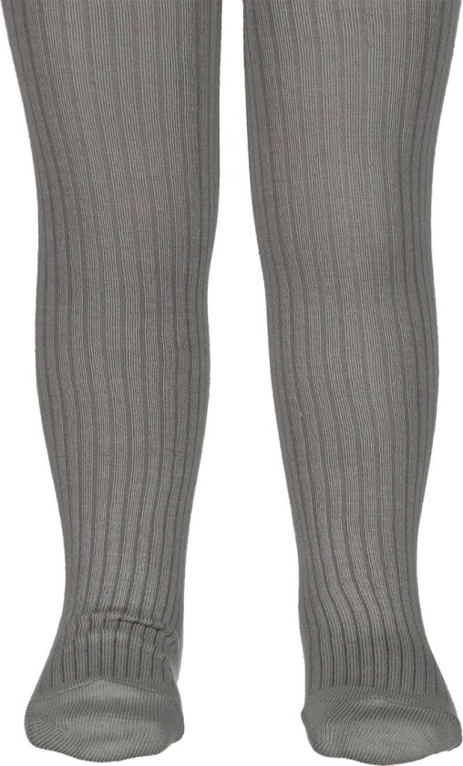 Strømpebukser - Rib - Grey Melange - - 92/98 - Strømpebukser
