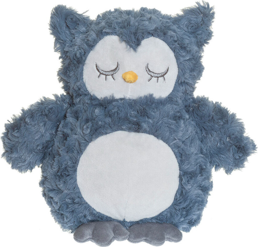 Kosedyr - Teddy Varmeovner - Ugle - 35 cm - Blå - - OneSize - Kosedyr