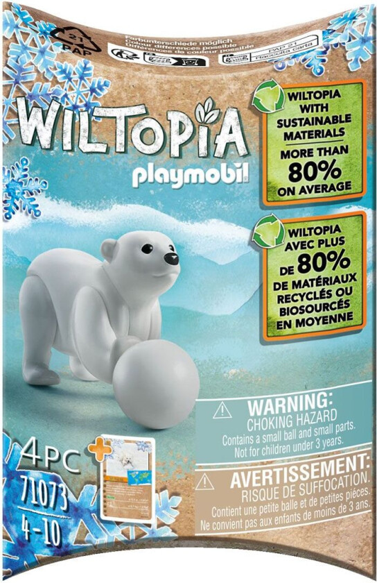 Wiltopia - Ung isbjørn - 71073 - 4 Deler - - OneSize - Lekedyr