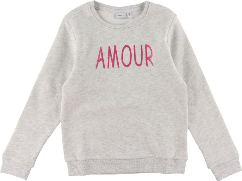 Collegegenser - NkfTyra - Light Grey Melange - - 13-14 år (158-164) - Collegegenser