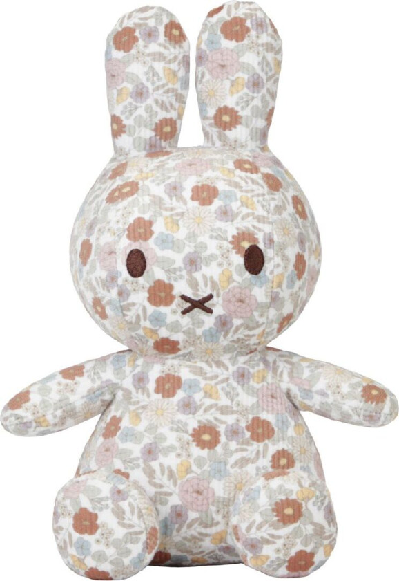 Kosedyr - Kanin Miffy - 25 cm - Vintage Lille Flowe - - OneSize - Kosedyr