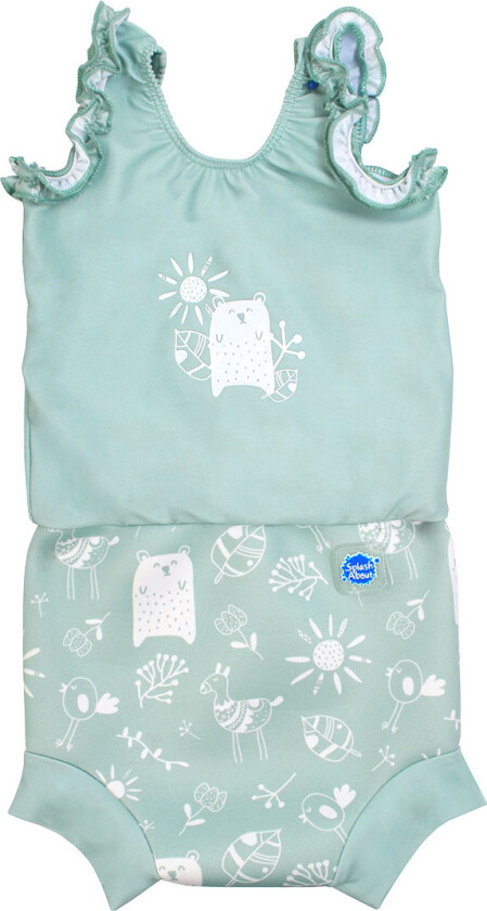 Bleiedrakt - Happy Nappy - UV50+ - Sunny Bear - - 6-12 md - Svømmebleie