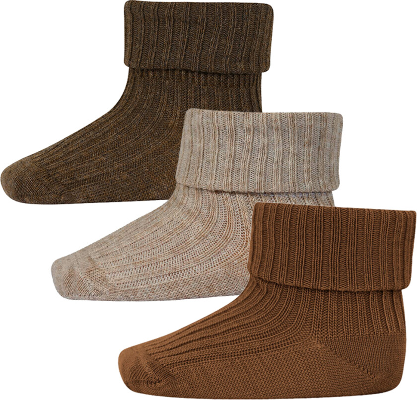 Sokker - Ull - 3-pack - Rib - Peacan Pai - - 17/18 - Sokker