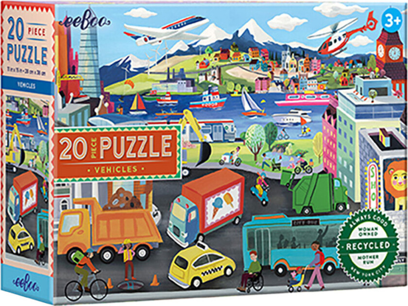 Puslespill - 20 Brikker - 28x38 cm - Transportmidler - - OneSize - Puslespill