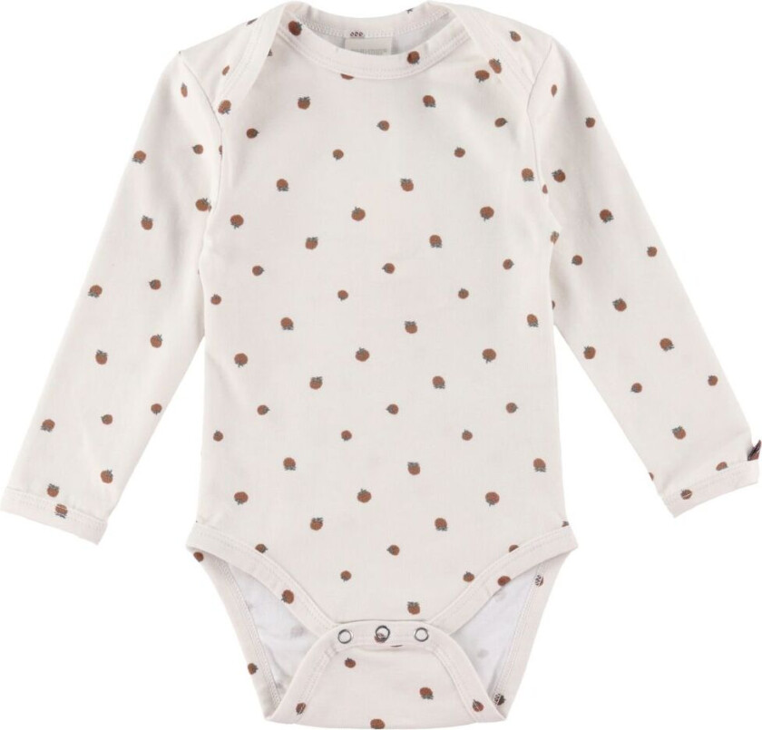Body L/æ - Jordbær - White/nyper - - 3 år (98) - Langermet Body