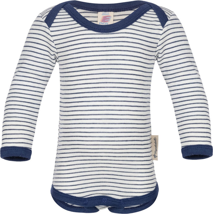Body L/æ - Ull/Silke - Natural/Navy Blue - - 62/68 - Langermet Body
