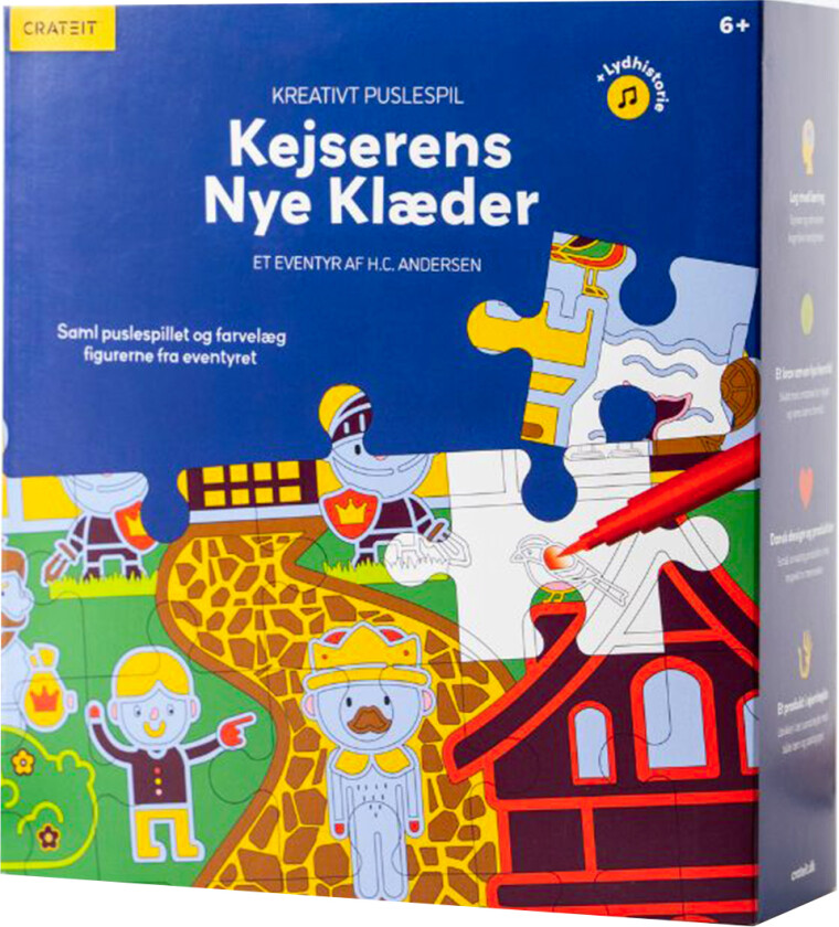 Puslespill - Tre - Keiserens nye klær - 36 Brikker - Ly - - OneSize - Puslespill