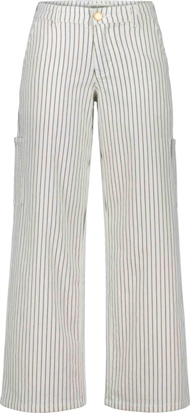 Jenter Bukser - Off White Stripete - - 10 år (140) - Jeans