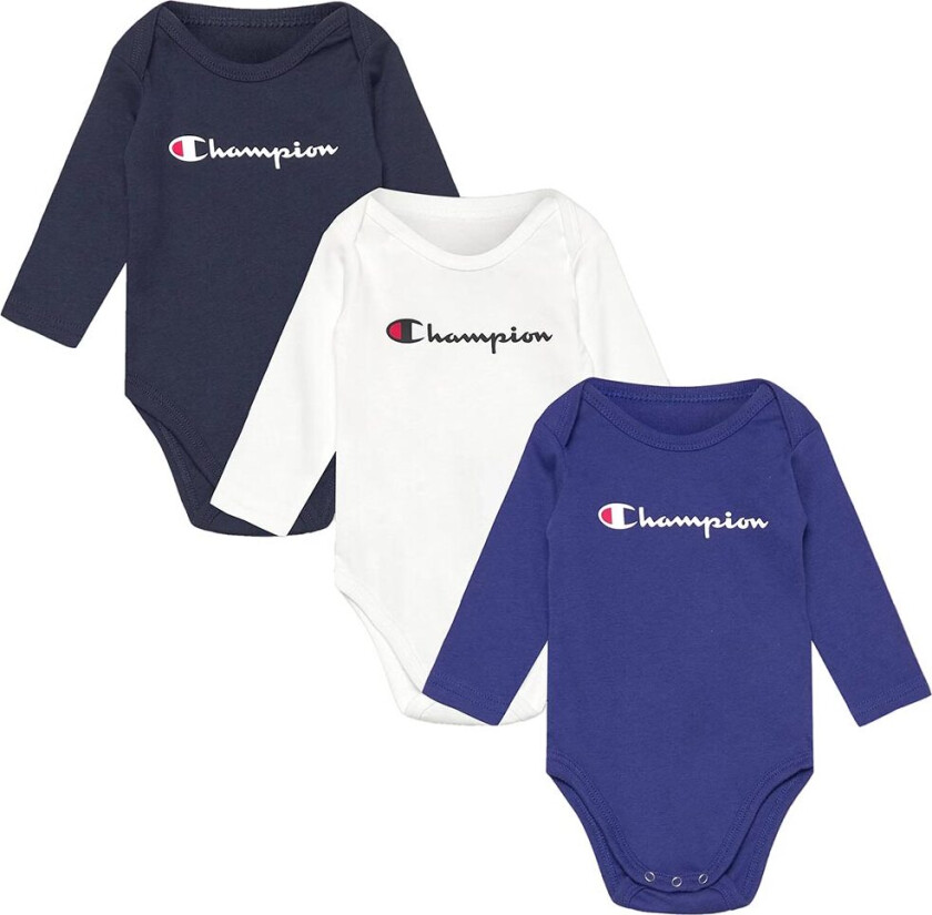 Body L/æ - 3-pack - Blå/Hvit/Svart - - 62/68 - Langermet Body