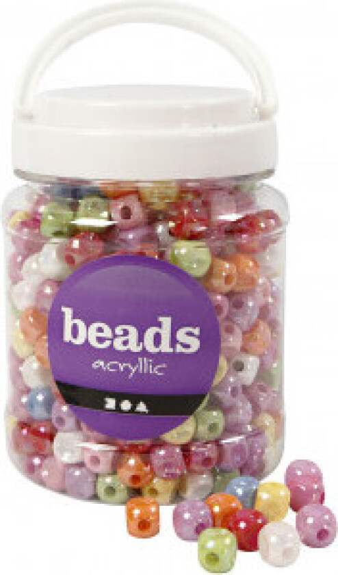 Terningblanding, ass. farger, str. 10x10 mm, hullstørrelse 4 mm, 700 m