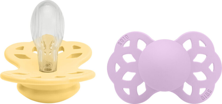 Infinity Smokker - 2-pack - Str. 2 - Symmetrisk - Pale Smør - - 6-18 md - Smokk