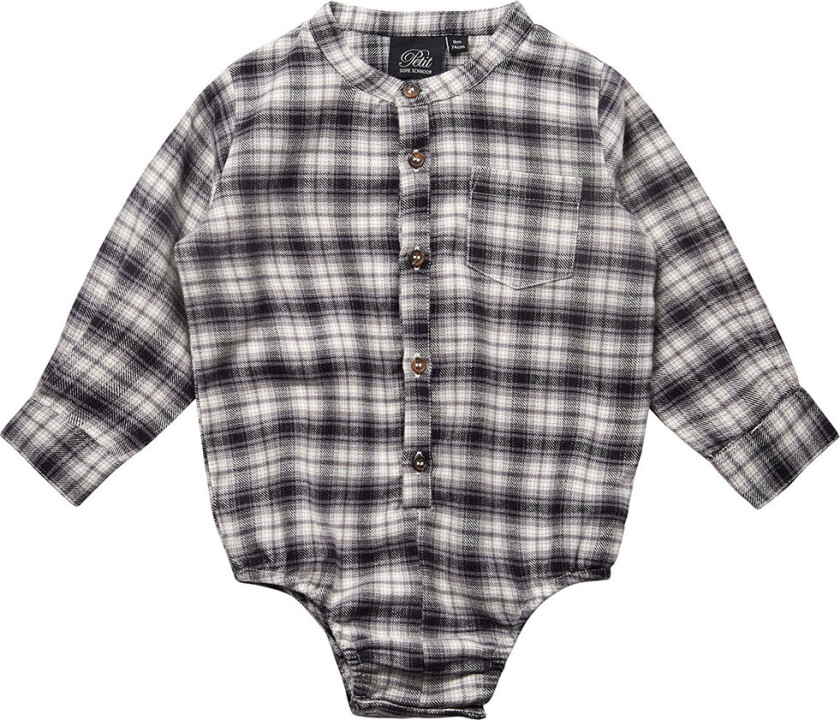 Petit By Sofie Schnoor Skjorte L/æ - Grå Rutet - Sofie Schnoor - 74 - Langermet Body