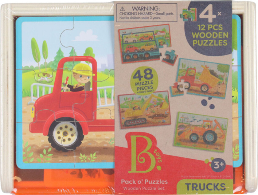 Puslespill - 4x12 - Arbeidskjøretøy - - OneSize - Puslespill