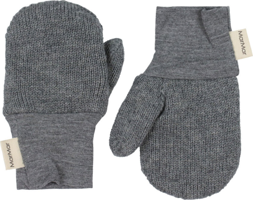 Votter - Strikk - Ull/Bomull - Alvilda - Grey Melange - - 2-3 år (92-98) - Votter