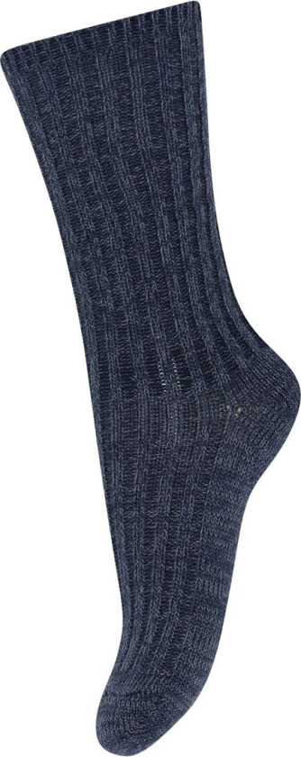 Sokker - Ull - Rib - Dark Denim Melange - - 33/36 - Sokker